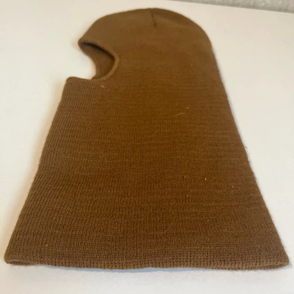 Balaclava Brown Knit face mask winter Chunky Ribbed Coyote Color